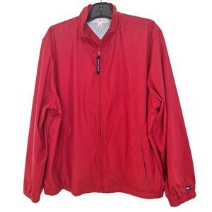 Tommy Hilfiger Golf Jacket Windbreaker Red Full Zip Lightweight Mesh Lined 2X